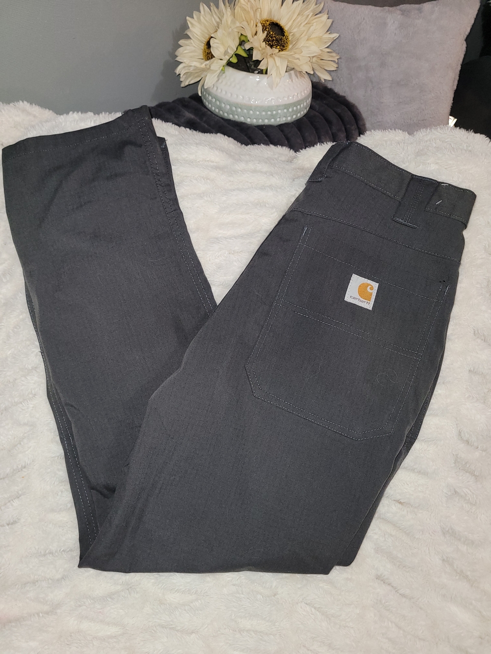 New Carhartt Men's Black Cargo Work Pants